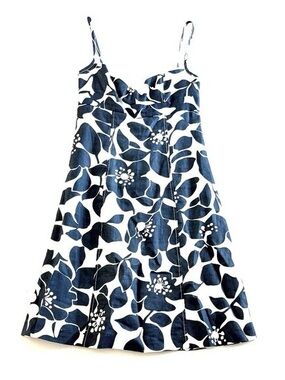 J. Crew Navy and White Floral Dress Size 0